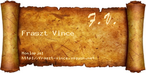 Fraszt Vince névjegykártya